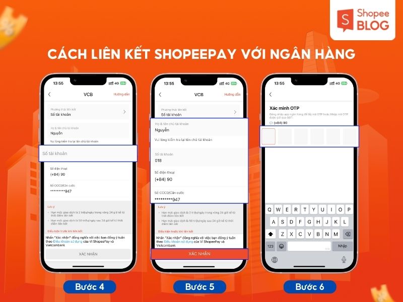 Hướng dẫn liên kết ngân hàng với ShopeePay