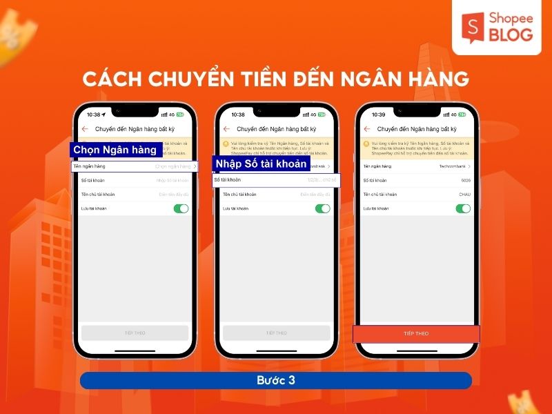 Cách chuyển khoản từ ShopeePay đến ngân hàng