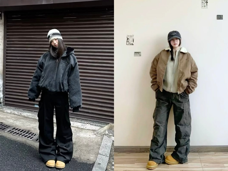 Áo bomber phối quần túi hộp