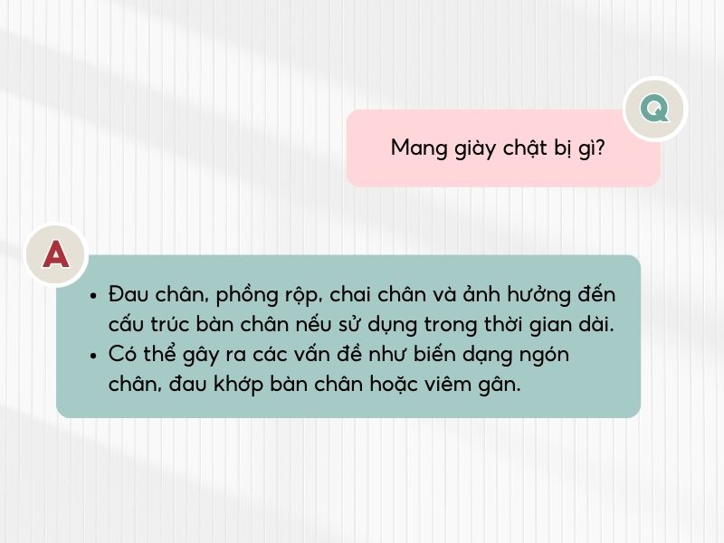 Hạn chế mang giày chật để tránh ảnh hưởng đến cấu trúc chân