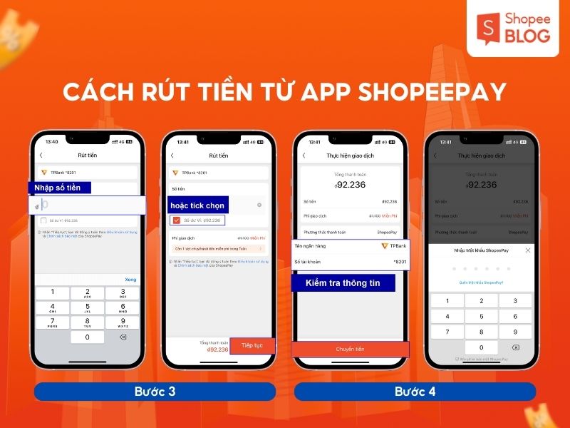 Hướng dẫn rút tiền từ ShopeePay