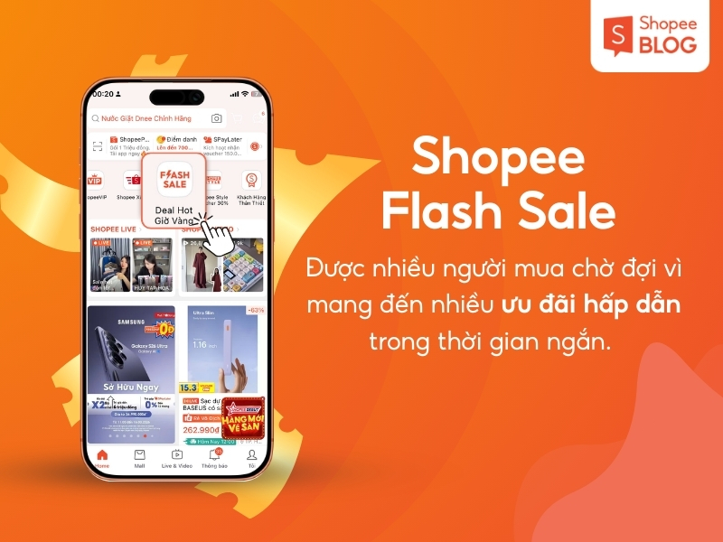 mục Flash Sale trên ứng dụng Shopee