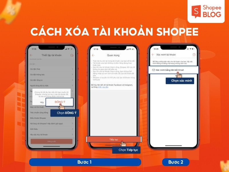 Hướng dẫn xóa tài khoản Shopee