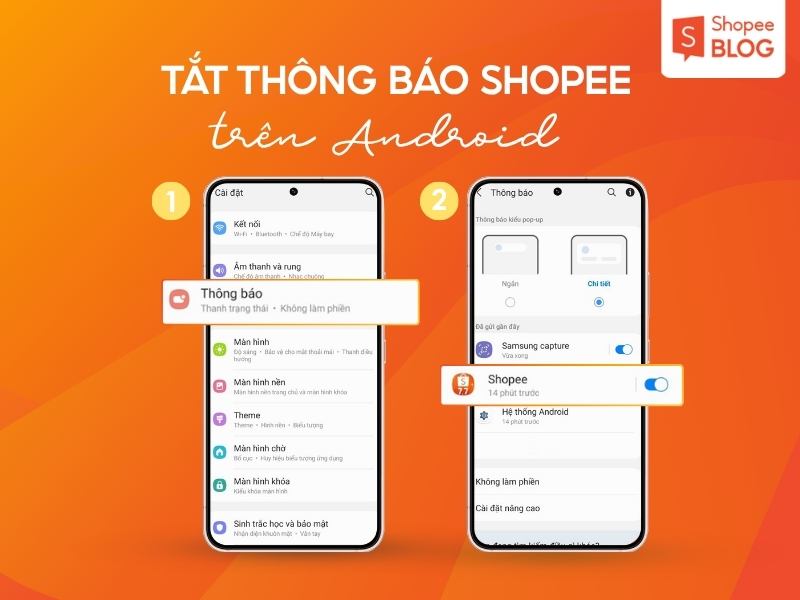 Cách tắt thông báo Shopee trên điện thoại Android