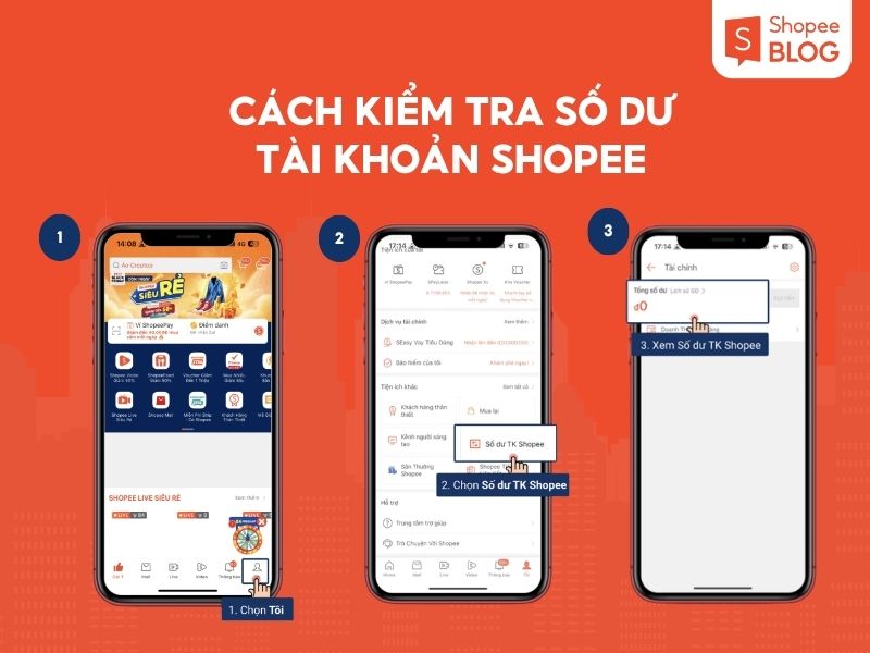 Kiểm tra số dư tài khoản Shopee