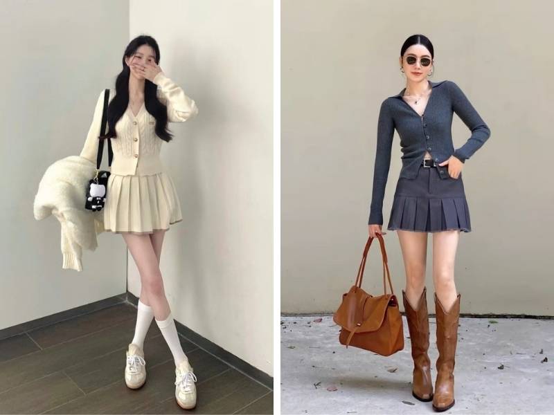 Phối áo cổ chữ V cho dáng tam giác ngược