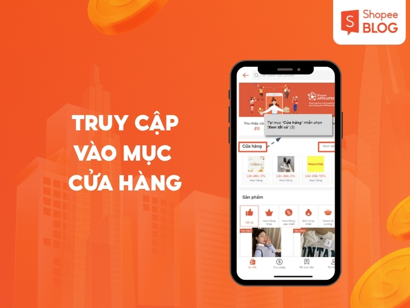 Truy cập mục Cửa hàng
