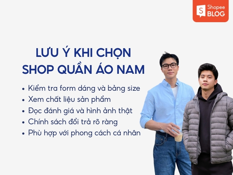 lưu ý khi chọn shop quần áo nam