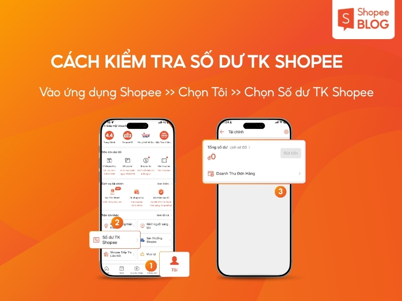 kiểm tra số dư hiện tại đang có trên app Shopee