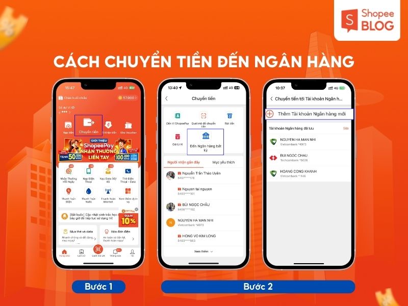 Cách chuyển tiền từ ShopeePay đến ngân hàng