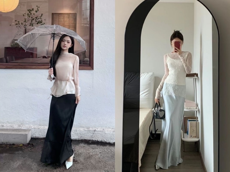 Chân váy lụa sang chảnh