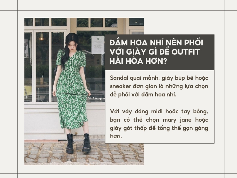 Đầm hoa nhí nên phối với giày gì để outfit hài hòa hơn?