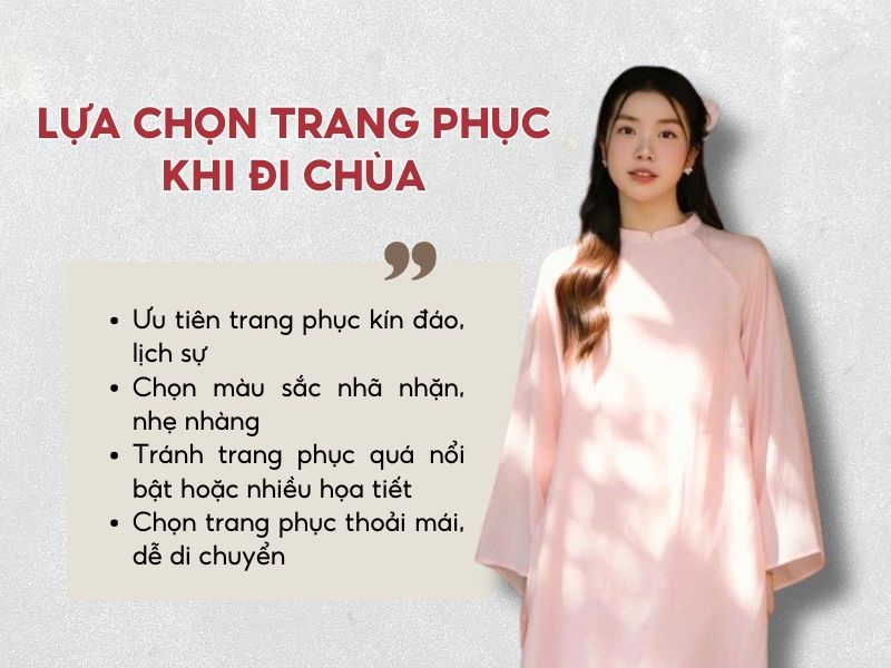 Một số lưu ý khi lựa chọn trang phục đi chùa