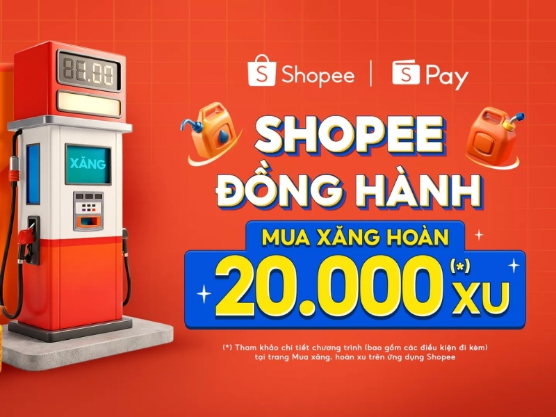 Chương trình Mua xăng hoàn xu của Shopee 