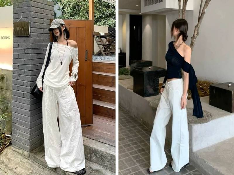 Cách phối quần kaki cho dáng tam giác ngược