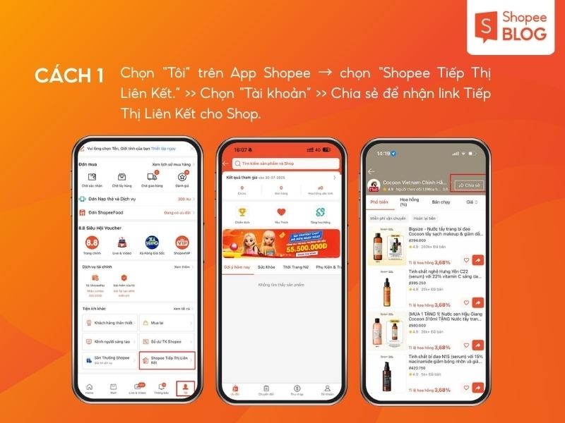 Cách tạo link kiếm tiền Shopee