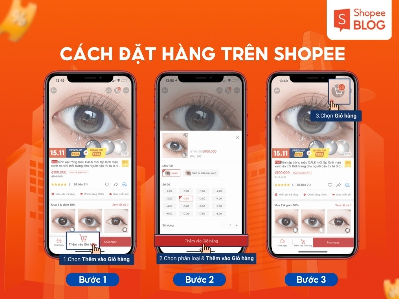 Cách đặt hàng trên Shopee