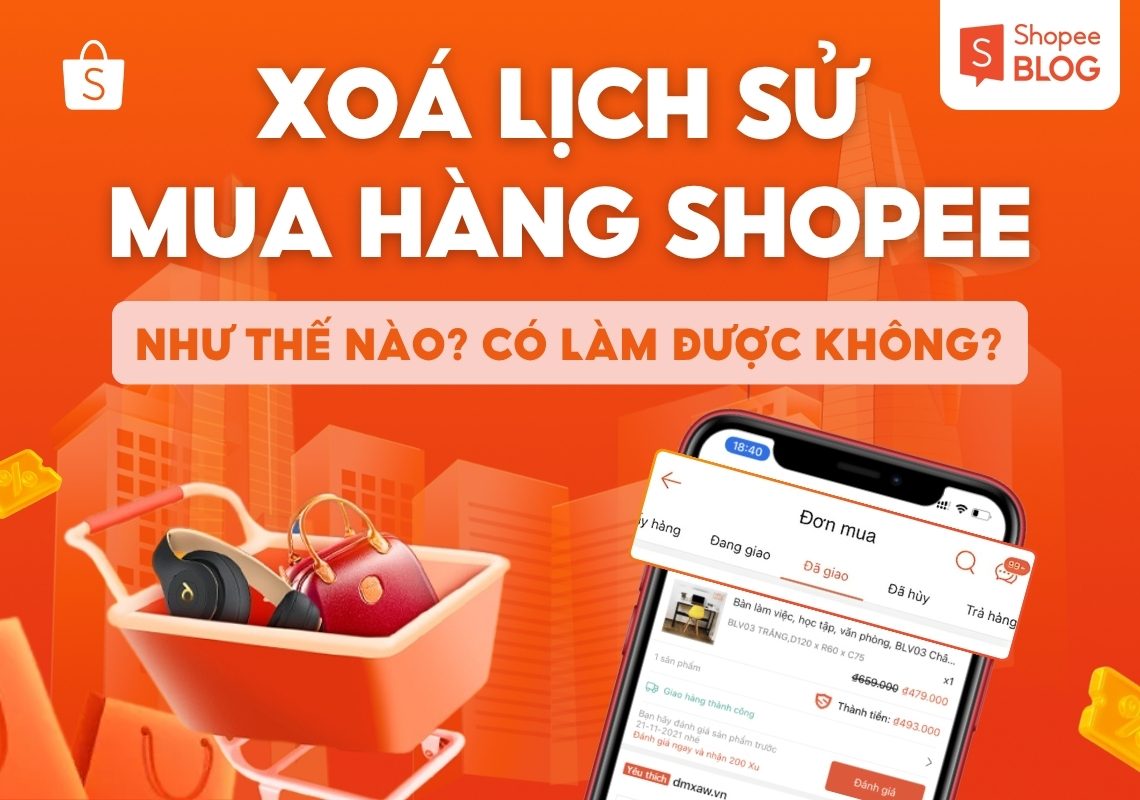 xoá lịch sử mua hàng Shopee