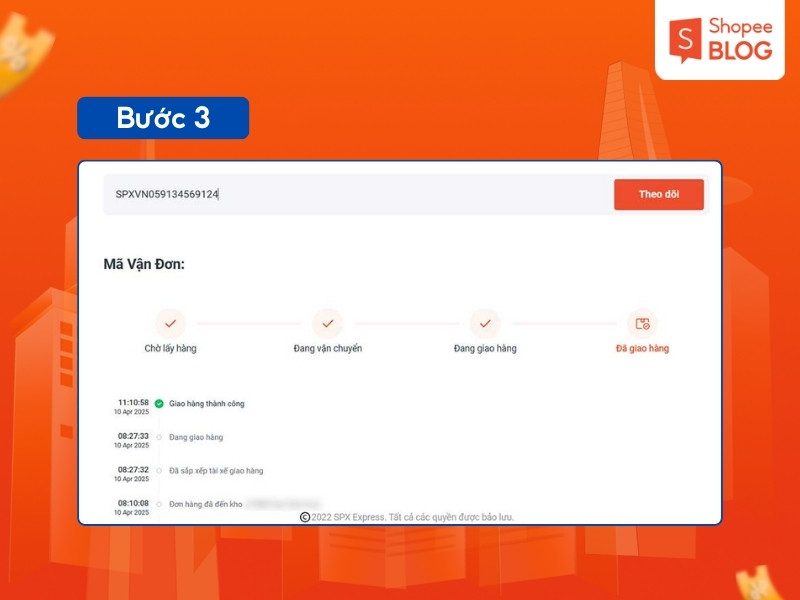 Cách tra cứu đơn hàng SPX trên website