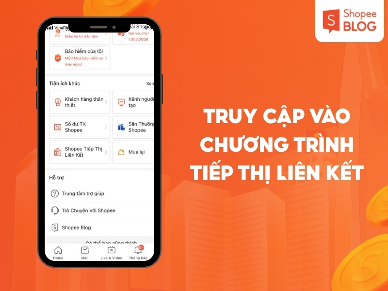 Truy cập trang đăng ký tiếp thị liên kết