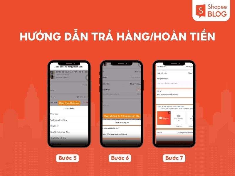 Hướng dẫn cách trả hàng hoàn tiền trên Shopee