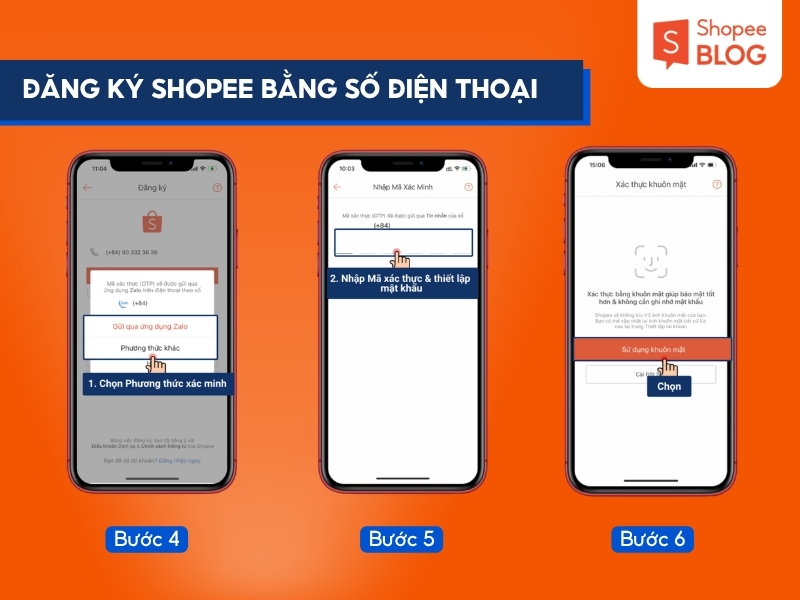 Đăng ký tài khoản Shopee trên ứng dụng bằng số điện thoại