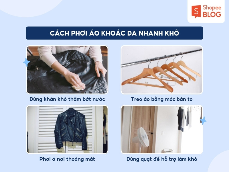Cách phơi áo khoác da nhanh khô