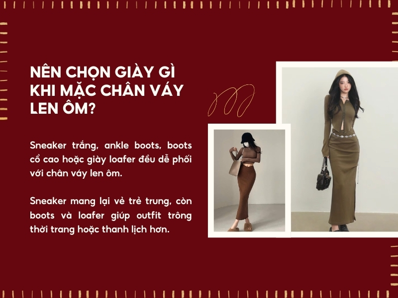 Nên chọn giày gì khi mặc chân váy len ôm?