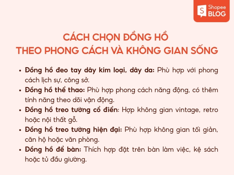 cách chọn đồng hồ theo phong cách