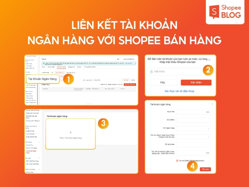Liên kết tài khoản ngân hàng vào Shopee Người Bán