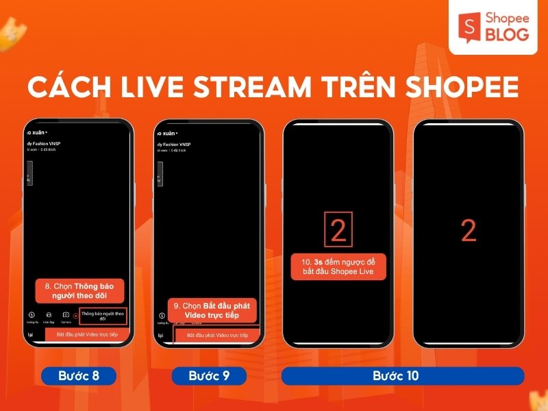 Các bước live stream trên Shopee