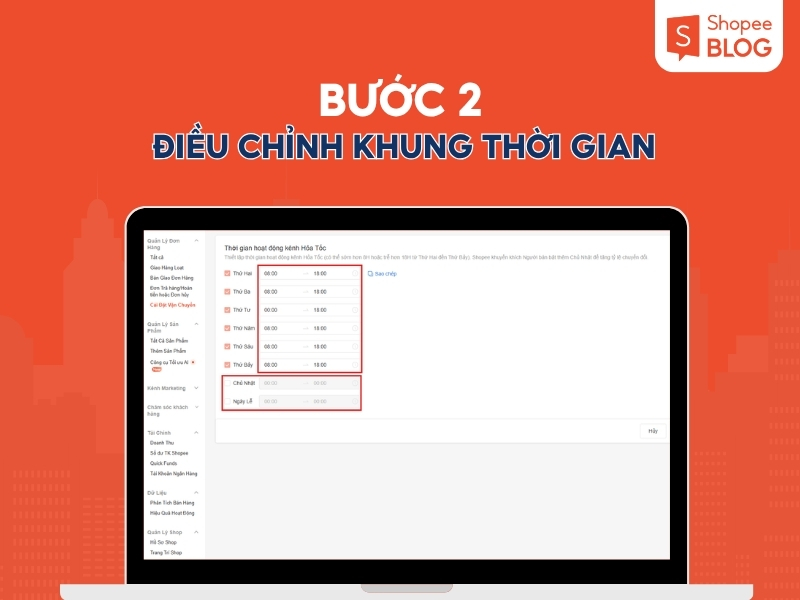 Bước 2 - Điều chỉnh khung thời gian
