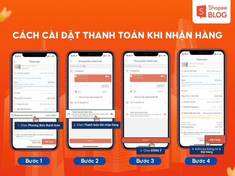 Cách cài đặt thanh toán khi nhận hàng trên Shopee