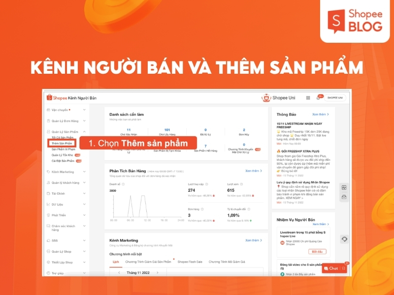 Truy cập kênh người bán