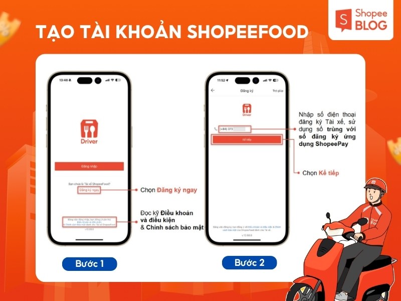 Cách đăng ký làm tài xế ShopeeFood