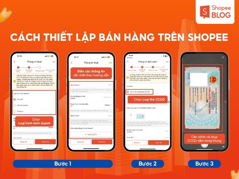 Cách thiết lập bán hàng trên Shopee với điện thoại