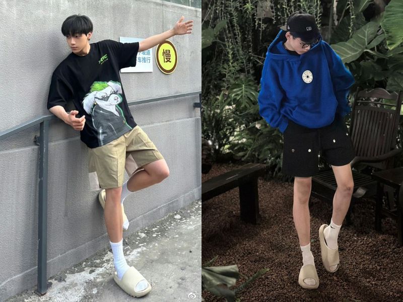 áo oversize quần short dép đúc