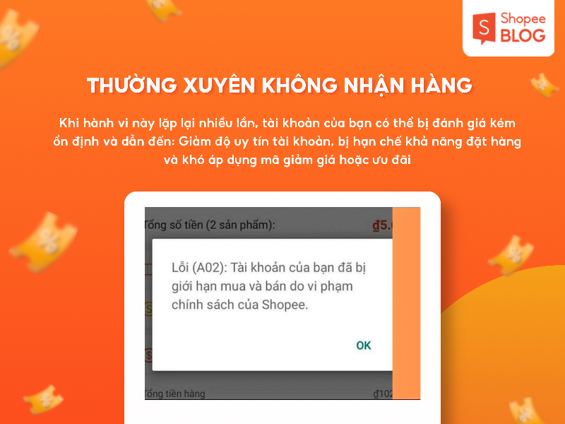 Trường hợp đặt hàng nhưng thường xuyên không nhận