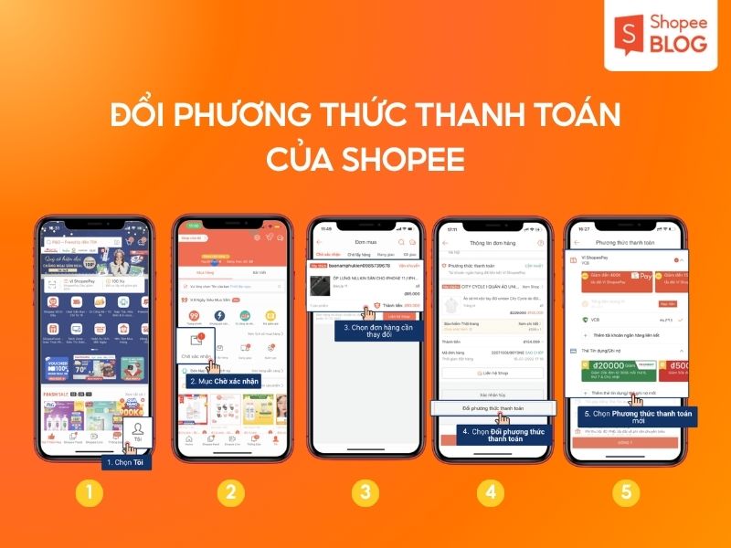 cách đổi phương thức thanh toán Shopee