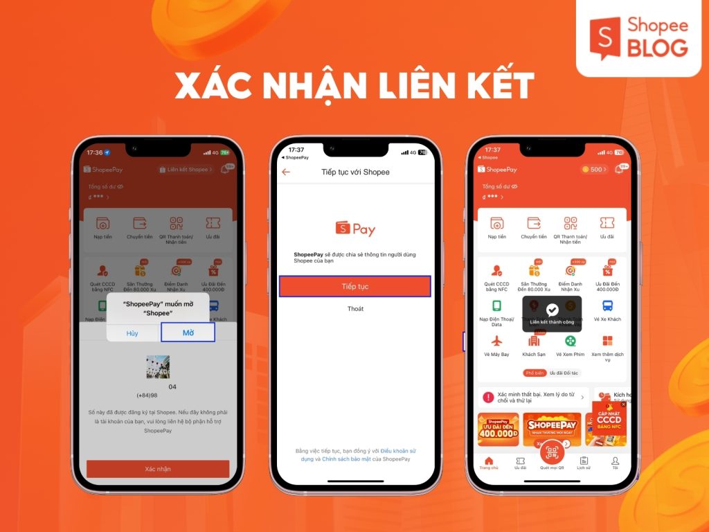 Liên kết ShopeePay và Shopee