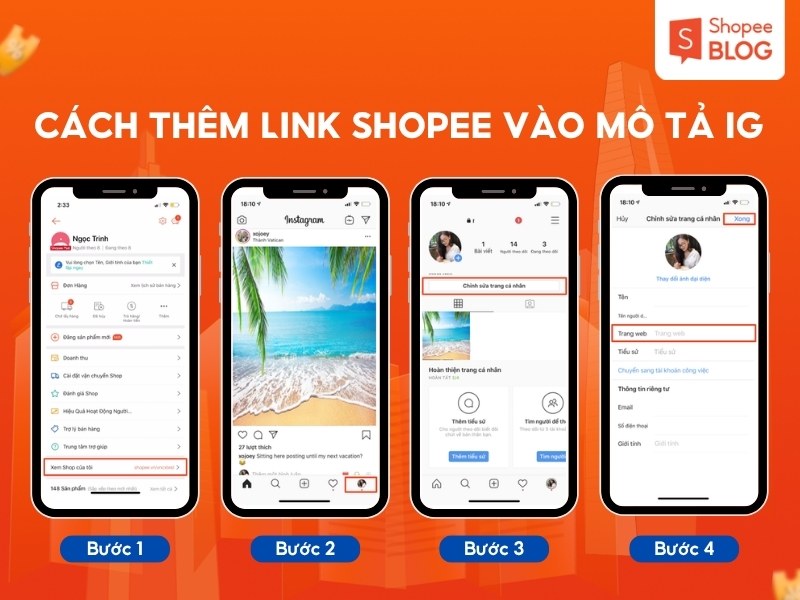 Cách làm tăng lượt theo dõi trên Shopee bằng Instagram