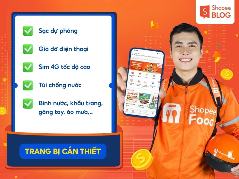 Các vật dụng cần thiết khi chạy ShopeeFood