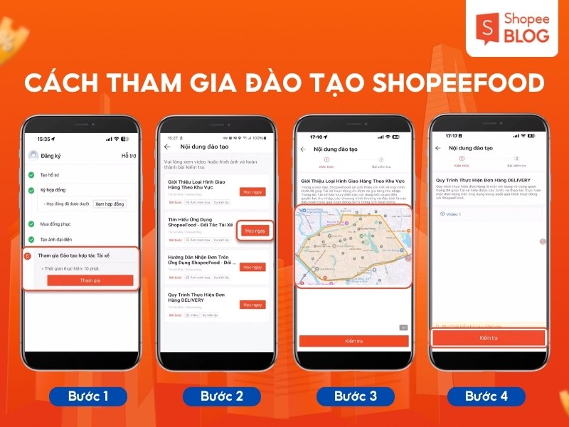 Hướng dẫn học và làm bài kiểm tra ShopeeFood