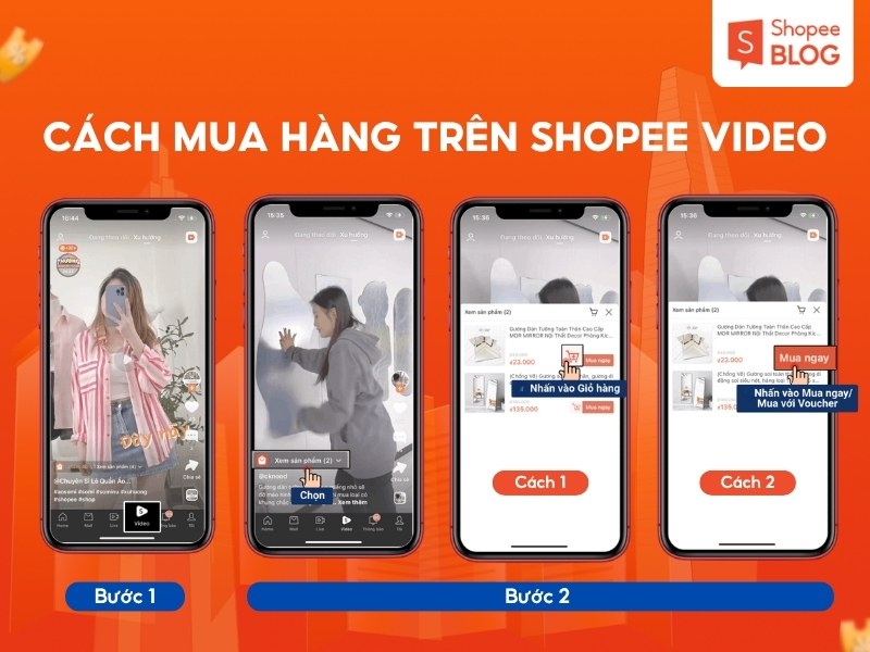 Cách đặt đồ trên Shopee Video