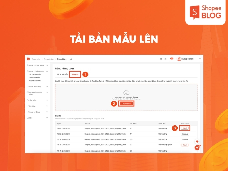Tải bản mẫu lên để đăng hàng loạt sản phẩm