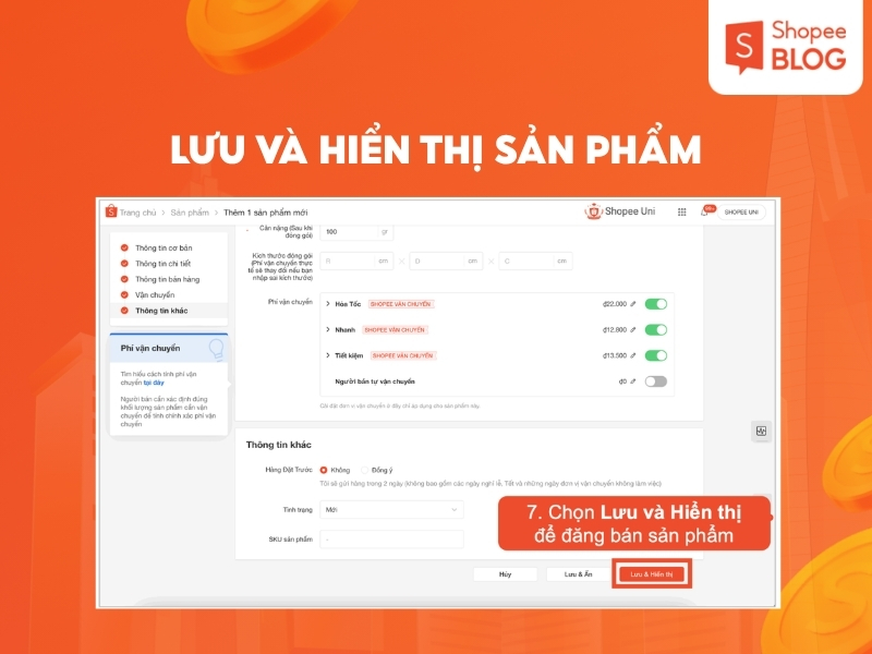 Lưu và hiển thị sản phẩm