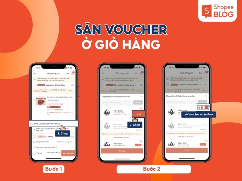 Cách săn voucher trên Shopee tại giỏ hàng