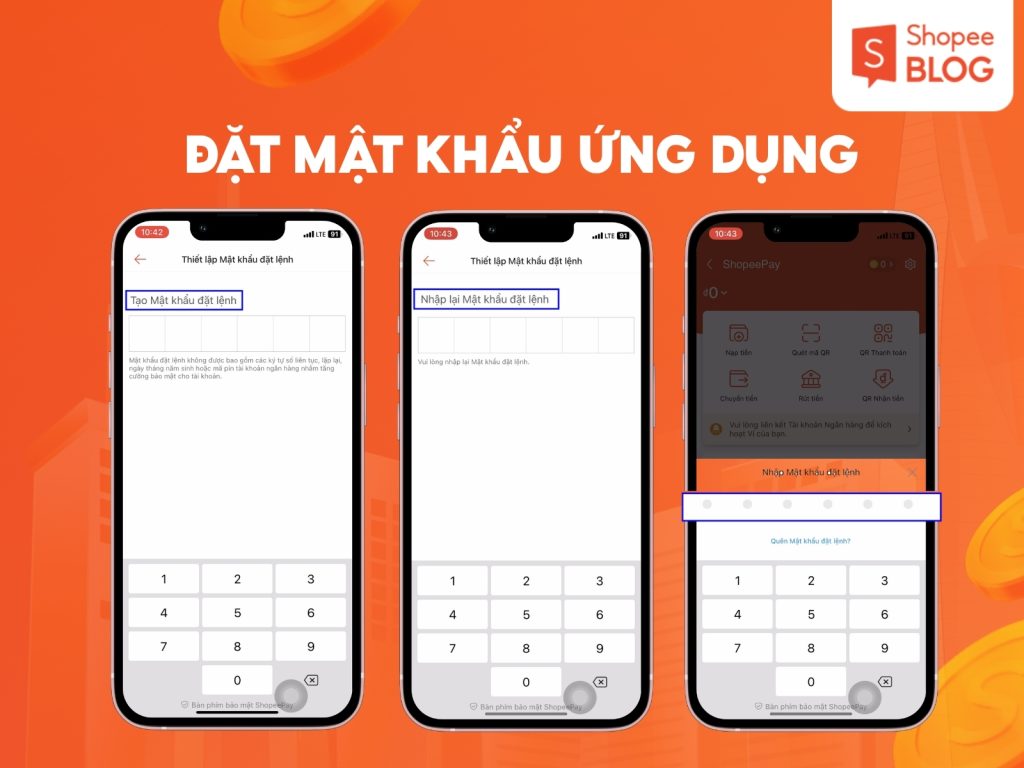 Đặt mật khẩu ShopeePay