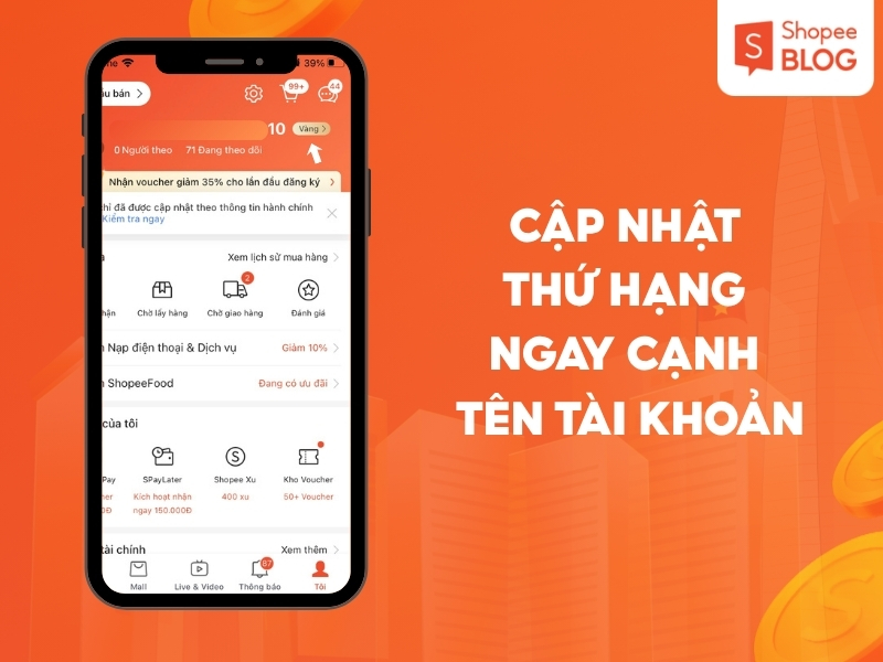Xem hạng thành viên Shopee