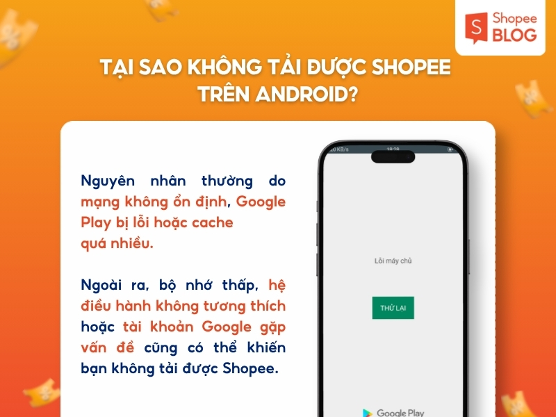 Tại sao không tải được Shopee trên Android? 